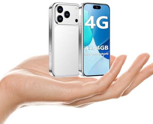 BLKE S (Lanzamiento 2025) Mini Smartphone 4G Desbloqueado, Pantalla HD de 3,88, 4GB RAM + 64GB ROM, 2000 mAh, Android 12, 5 MP + 13 MP, Smartphone para niños Ultra pequeño Blanco