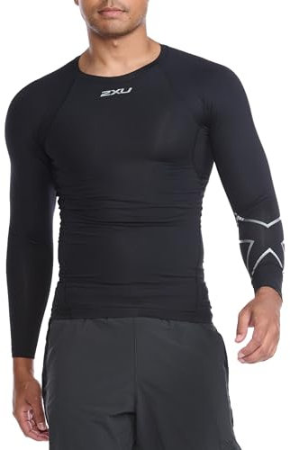 2XU UK Herren Ma6398a T Shirt, Schwarz/Silber, M EU