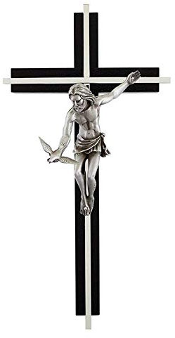 Needzo Gift of the Spirit Holzkreuz zum Aufhängen, katholisches Dekor für Küche, Wohnzimmer, Schlafzimmer, schwarzes Holz, 25,4 cm