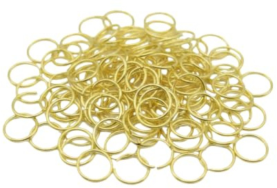 100x Biegering Messing 10 x 1 mm goldfarben Kettelring Bindering Kristallverbinder für Lüsterbehang Schmuck und Bastelarbeiten