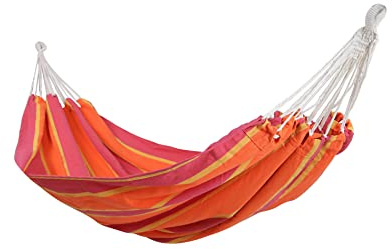Rebecca Mobili Hamac Suspendu, Hamac de Jardin, sans Support, Polyester Coton, avec Sac de Transport, Cordes à Balancer, Capacité 200 Kg - Taille : L 240 x P 160 cm - Art. RE6699