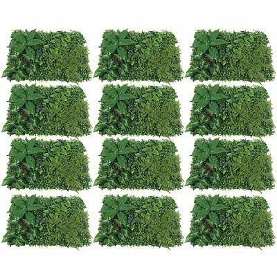 12 pezzi di piante artificiali, siepi, prato, parete, pannelli costieri, 40 x 60 cm, per piante, fioriere, pareti verdi