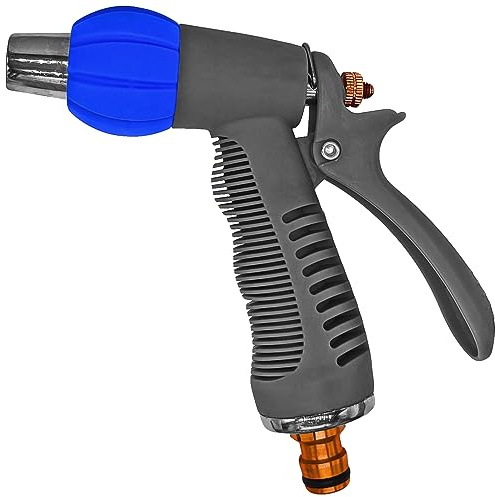 MegaHaustechnik Garten-Spritzpistole Einsteiger blau mit Stecker, Schnell-Verbinder Schlauch Kupplung Stecksystem passt für Gardena Anschluß