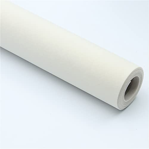 Self Adhesive Off White Velvet Shelf Liner Paper Felt Fabric for Art & Crafts, Jewelry Box Felt Liner Solid Color Felt Drawer Dresser Cabinets Arts Crafts Decor 17.7 x 98