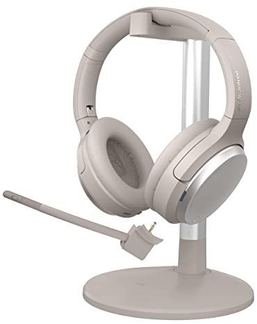 Avantree Eon - Bluetooth ANC Kopfhörer mit abnehmbarem Noise Cancelling Mikrofon für Musik & Anrufe on PC Handy, Kabellos & Verkabelt Over-Ear-Headset, Ladestation wechselbarer Akku großem Ohrpolster