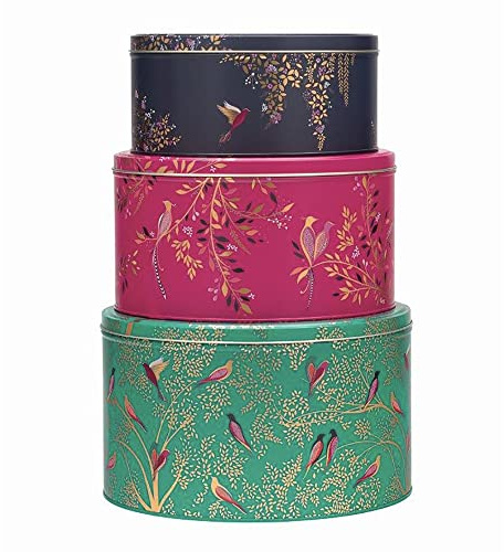 Elite Gift Boxes Sara Miller Chelsea - Juego de 3 moldes redondos para tartas anidados 250 (profundidad) x 145 mm (grande) 225 (profundidad) x 120 mm (mediano) 198 (profundidad) x 105 mm (pequeño)