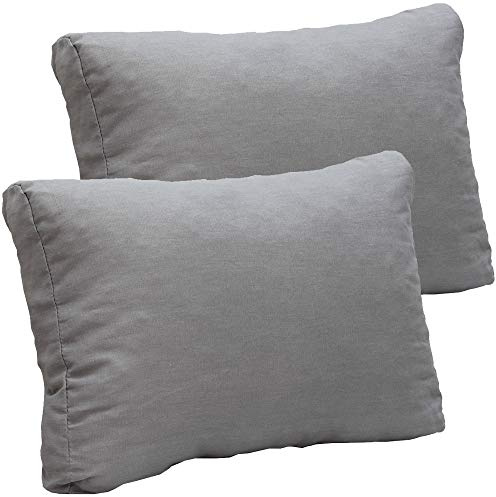 NYVI Loungekissen SmartLounge 2X Rückenkissen 60x40 cm Hellgrau - Wasserabweisende Auflagen für Indoor und Outdoor - Rückenlehne für Rattanmöbel und Gartenmöbel