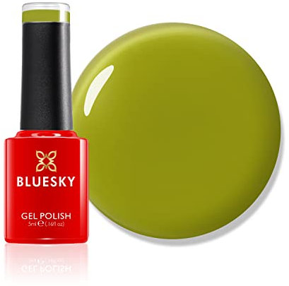 BLUESKY Gel Nail Polish, Be Real, SS2313, Olive Green, Long Lasting, Chip Resistant, 5 ml Requires Drying Under UV LED Lamp