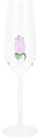 Alipis Elegant Pink Crystal Glass Goblet - European Style Flute for Weddings, Parties, and Home Use