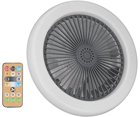 Deckenventilator mit Lichtern, 3 Windgeschwindigkeiten Einstellbar, Geschlossener Deckenventilator mit Fernbedienung, Ventilator mit E27-Lampenfassung, Mini-Deckenventilatoren,