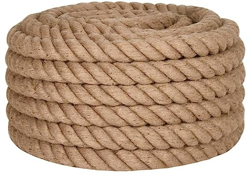 vidaXL Juterep 10 m lång 50 mm tjock