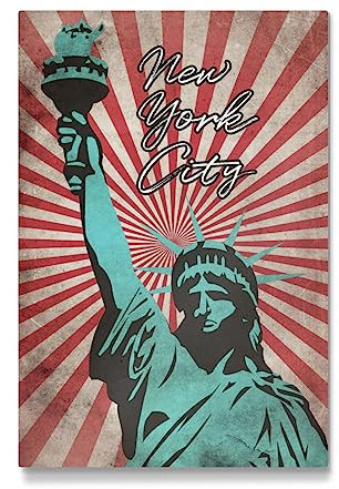 artboxONE Galerie-Print 90x60 cm NYC Statue of Liberty hochwertiges Acrylglas auf Alu-Dibond von sommersbilder