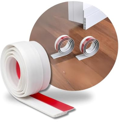 Perfect Cover Türdichtung selbstklebend – Zugluftstopper für tür 100x5cm – türdichtung unten aus silikon – tür zugluftstopper & schalldämmung – dichtungsband türleiste (Weiß)