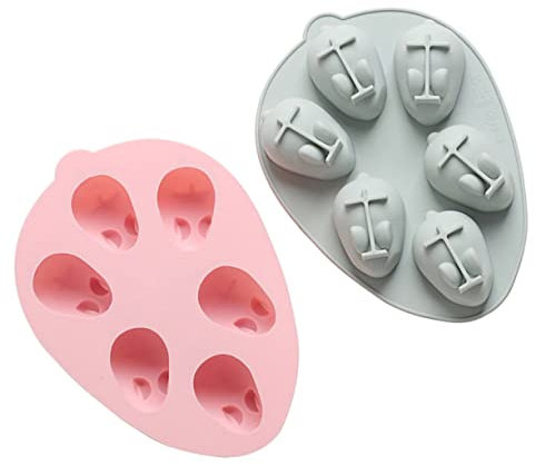 OUNONA 2 Pack 3D Silicone Bunny Cake Molds Safe for Baking for Cookies Cakes Puddings Beautiful Shape
