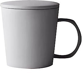 PWSHZ Birra particolari Set di tazze da caffè Tazza grande da caffè in ceramica con coperchio a prova di spruzzi for uomo Donna Tazza grande for caffè Latte Tè Bicchieri da birra (Color : Gray)