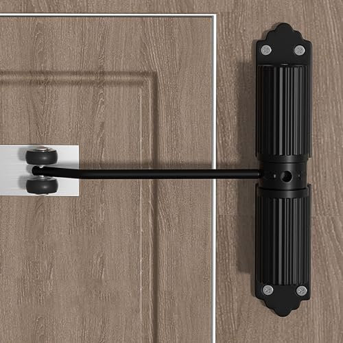 Robuster Torschließer – Sicherheits-Türverschluss für den Innen- und Außenbereich – automatischer hydraulischer Türschließer mit Einstellstange und Schrauben (Farbe: B)