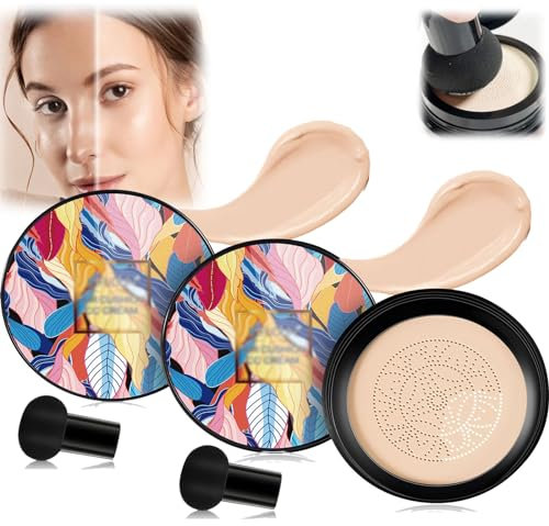 Apartment 2024 New Mushroom Head Air Cushion CC Cream-Apartment CC Cream, Apartment Air Cushion CC, BB Cream Face Makeup Foundation, Moisturizing Beauty Cream Concealer (Natural Color*2)