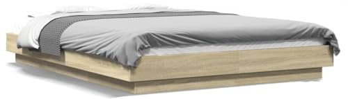 ShGaxin Bettgestell Sonoma-Eiche 135x190 cm Holzwerkstoff, Bett, Jugendbett, Schlafzimmer Bett, Bed Frame - 3281226