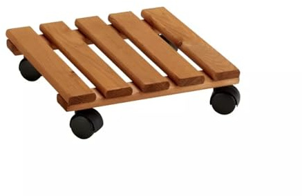 Mondo Viro - Carro para macetas Mati de madera de conífera impregnada con 4 ruedas giratorias 30 x 30 cm