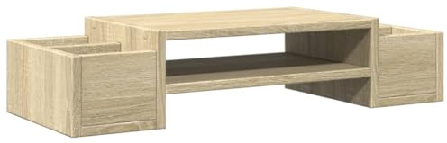 vidaXL Monitorständer mit Stauraum Sonoma-Eiche 70x27x15 Holzwerkstoff