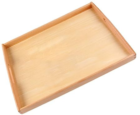 Amosfun 1pc Holz Tablett Mit Griffen Montessori Pädagogisches Spielzeug Lagerung Container Für Kinder