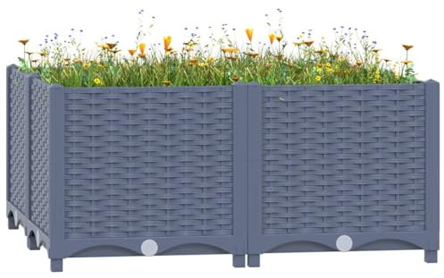 Xichuzi Hochbeet, Hochbeet Für Den Balkon, Pflanzbeet, Frühbeet, Gartenbeet, Pflanzkübel,Pflanzentopf, 80x80x38 cm Polypropylen
