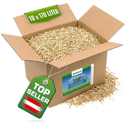 JUMBOGRAS Miscanthus-Mulch 10x 170 L – Rindenmulch-Alternative aus Elefantengras Häcksel – äußerst pflanzenverträglich – geeignet für Gemüse, Kräuter & co. – Schutz vor Unkraut & Austrocknung
