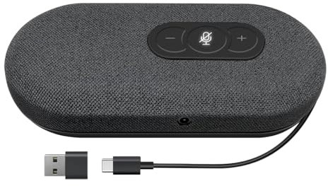 Ieron Altoparlante e Microfono per conferenze USB, acquisizione vocale a 360°, riduzione del Rumore, cancellazione dell'eco, Compatibile con Zoom Teams, Skype, PC, Laptop, Desktop