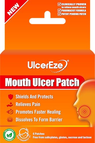 UlcerEze Mouth Ulcer Patch 6 Patches | Fast Relief | Oral Pain Treatment