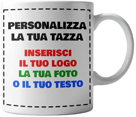 RP GRAFICA Tazza PERSONALIZZATA con Foto e Scritta Idea Regalo in Ceramica - Idea regalo per compleanno, anniversario, natale, laurea
