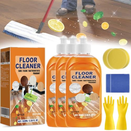 Life Sunny Floor Cleaner, Lifesunny Floor Cleaner, Powerful, Decontamination Floor Cleaner, Wood Floor Cleaner and Polish, Multipurpose Quick Shine Floor Cleaner for Wood, Tile, Laminate (3pcs)
