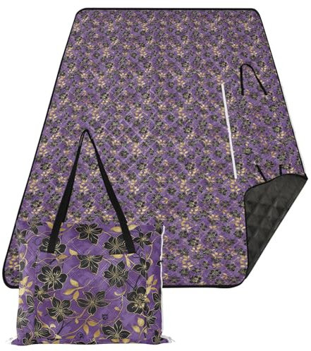 Amooorous Picknickdecke mit Vintage-Blumen, wasserdicht, für Camping, Picknick, weich, tragbar, für den Außenbereich, Picknickartikel, Manta de Picnic