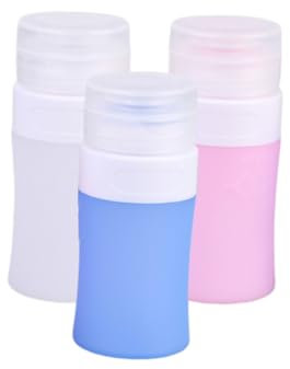 PACKOVE 3 Pezzi Bottiglia cosmetica in silicone riempibile flacone spray da viaggio flacone pompa da viaggio Piccola bottiglia di lozione bottiglie da viaggio in silicone