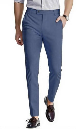 GINGTTO Homme Pantalon Chino Extensible Slim Stretch Trousers | Super Stretch,Mode,Casual,Slacks,Taille Élastique,Taper,Vintage,Résistance Aux Rides,Classique,Léger,Poches