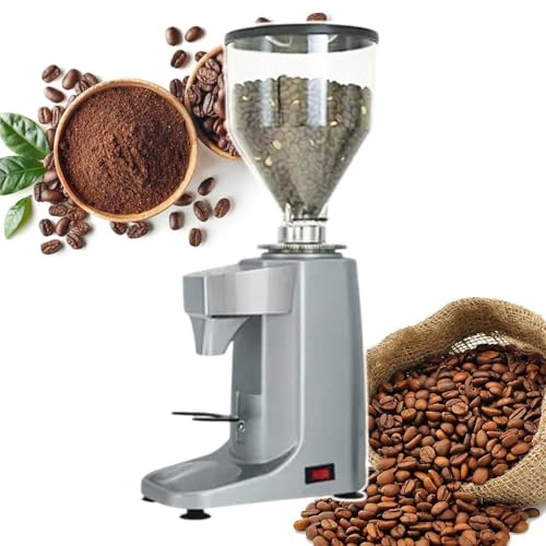 HCAUYNN Molinillo De Café Expreso De Cantidad Fija, Control De Cantidad De Café Molido por BotóN, DispensacióN Manual De Café Molido, Inicio con Un Solo Toque,Silver