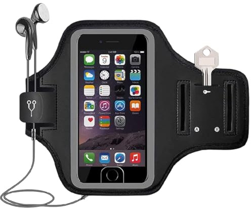 OUDQFCJ Brazalete Deportivo Porta Móvil Running Compatible con iPhone 16/15/14/13/12/11, Samsung Galaxy S24/S23/S22, Huawei P60/P50, Ideal para Correr, Bicicleta, Senderismo, con Extensión (7'')