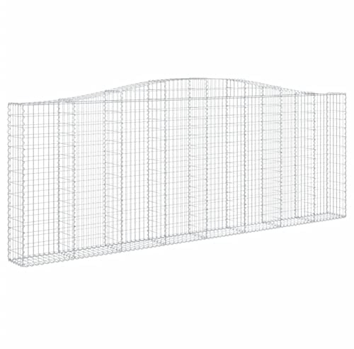 Galvanized Steel Arched Gabion Basket - Decorative Metal Stone Cage for Outdoor Garden, 400x30x140/160 cm, Durable Wire Mesh for Landscaping and Retaining Walls