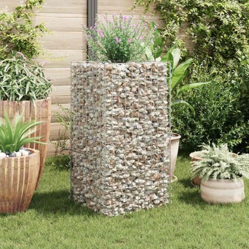 Fioriera rialzata da giardino, in acciaio, 50 x 50 x 100 cm, per giardino e balcone, esterni, terrazza