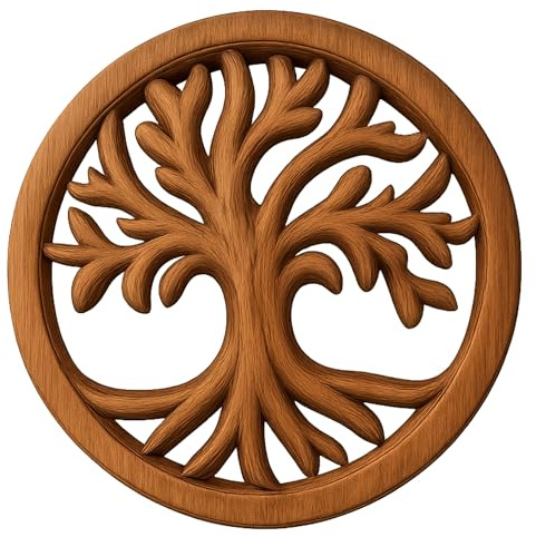 Trintura Lebensbaum Wanddeko Holz – 10 cm Baum des Lebens aus Akazienholz – Wikinger Deko, Wandbild Holz, Wandskulptur, Naturholz Deko, Tree of Life, Wandbild Geschenkidee