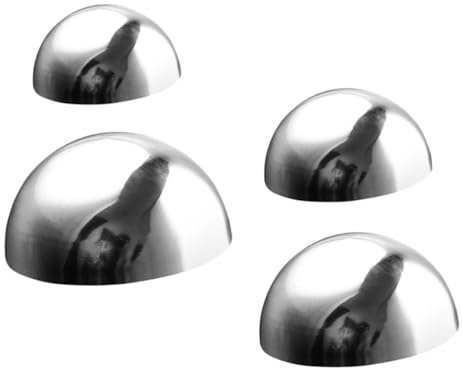 DOITOOL Juego de 4 Bolas Decorativas Reflectantes de Acero Inoxidable para Jardín Hemisféricas Tamaño 63 CM 76 CM 114 CM y 16 CM Esferas Espejo para Decoración Exterior