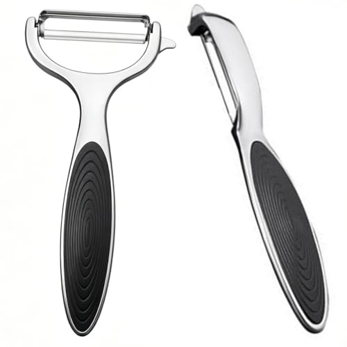 2PCS Peeler Set, Vegetable Peeler, Potato Peeler Set with Horizontal Blade and Julienne Cutter, Peelers for Kitchen Stainless Steel, Veg Peeler for Carrots Cucumbers Apples