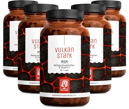 NATURTREU® MSM Tabletten hochdosiert, 2000 mg MSM mit natürlichem Vitamin C | aus Acerola - Vorrat für 20 Monate - Alternative zu MSM Kapseln - Methylsulfonylmethan vegan