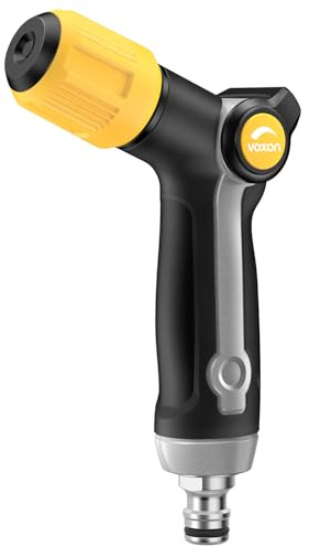 VOXON Gartenbrause Metall Heavy Duty, 3-Vielseitige Gartenschlauch Spritze | Daumensteuerung, Robuster und Langlebiger, Verstellbarer Wasserdurchfluss für Garten Bewässerung Autowaschen