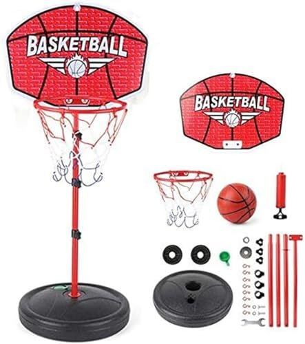 Bärbart basketställ Bärbart basketbåge och ställ for barn, höjdjusterbart basketställ