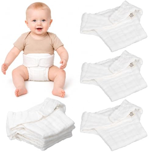 Toyvian 5pcs Newborn Cloth Diapers: Newborn Baby Cloth Diapers Covers Reusable Washable for Babies 0-3 Months Cotton Nappy Pants Size, 14. 56 X 10. 62 X 0. 19 Inches