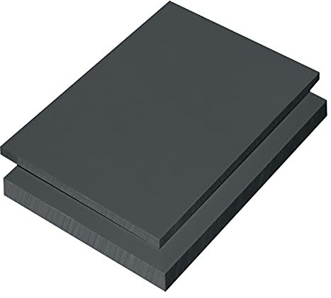 Platte aus Hart PVC Zuschnitt in | grau RAL 7011 | VERSCHIEDENE STÄRKEN | TOP QUALITÄT | (100 x 49cm, 5mm Dunkelgrau)