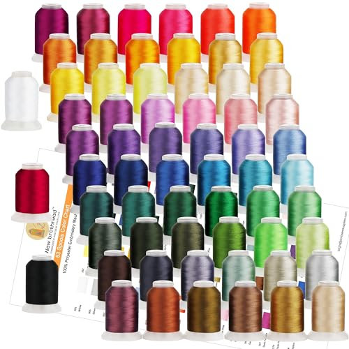 New brothreads 63 Brother Farben Polyester Maschinen Stickgarn - 550yds (500 Meter) für Stickereimaschine und Nähmaschine