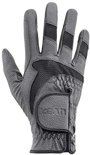 uvex i-Performance 2 - Flexibler Reithandschuh für Damen und Herren - strapazierfähig - optimale Belüftung - Anthracite-Black - 7