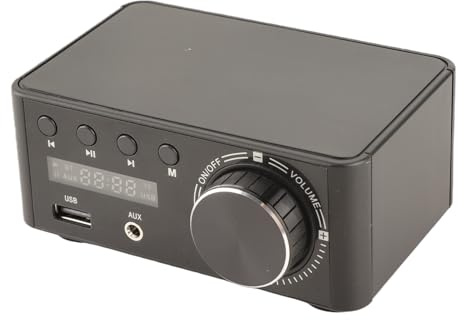 Liccx Amplificatore Digitale Bluetooth 5.0 HIFI 50W x 2 Stereo, Lettore Schede di Memoria, DC9V-24V