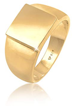 Kuzzoi Siegelring Herrenring vergoldet Bandring massiv (11 mm) 925 Silber